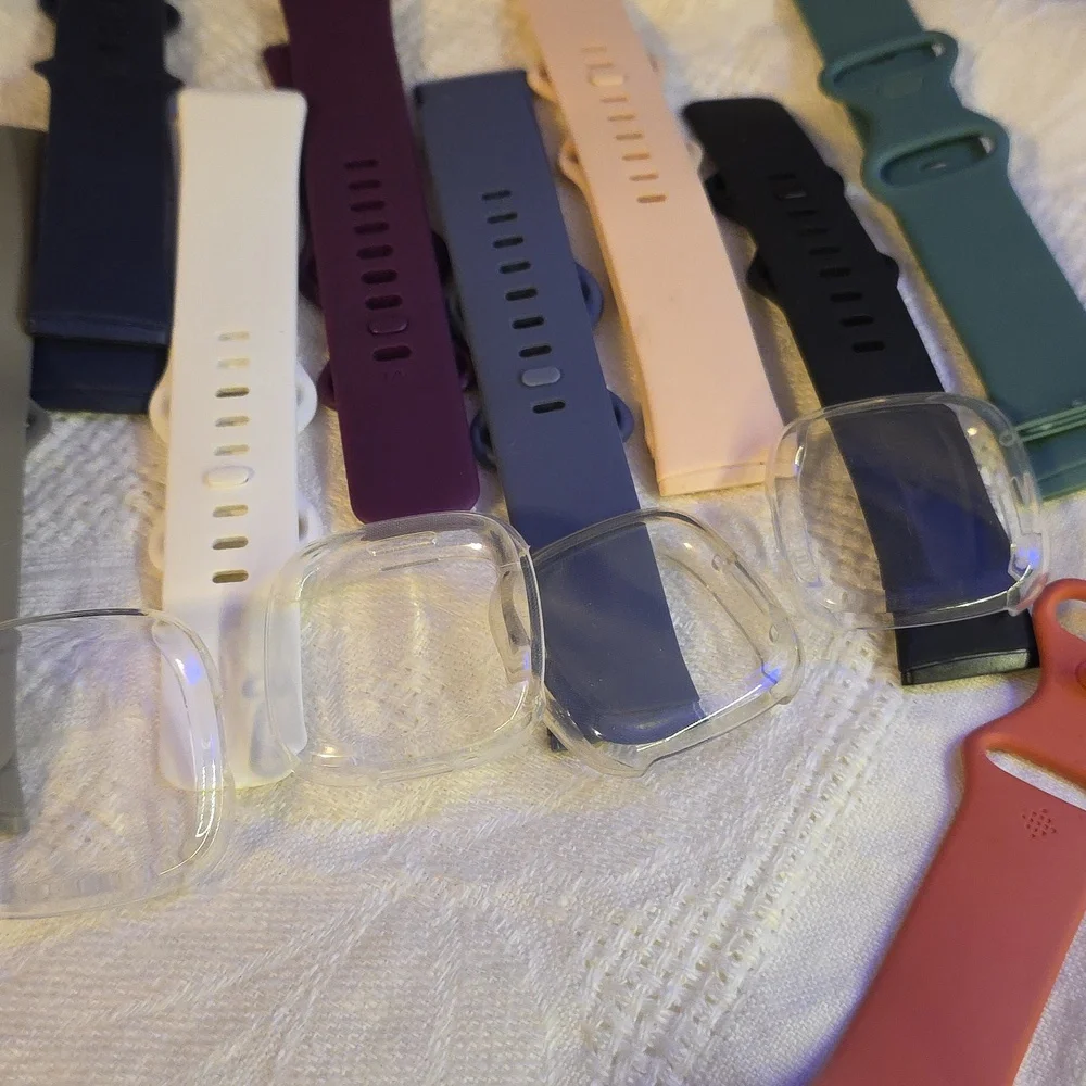 Smartwatch with Interchangeable Bands - Black, Gray, White, Pink, Purple, Green